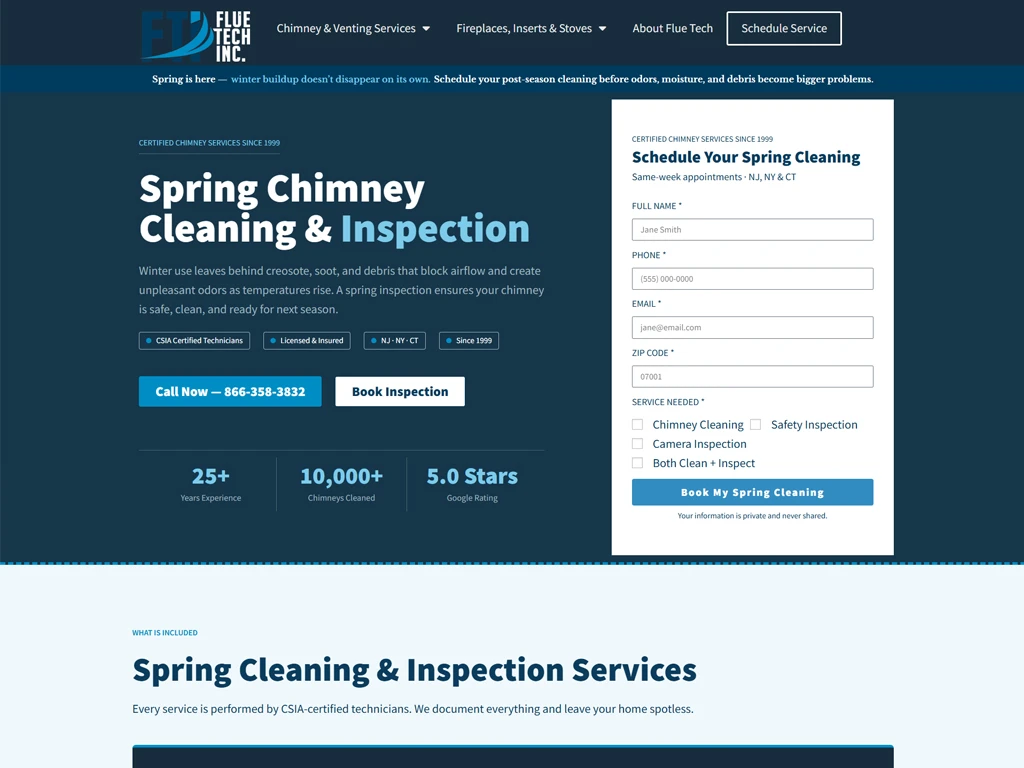 Spring Chimney Cleaning & Inspection